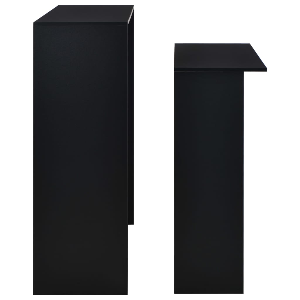 Sleek Black Bar Table with Dual Tops 130x40x120 cm