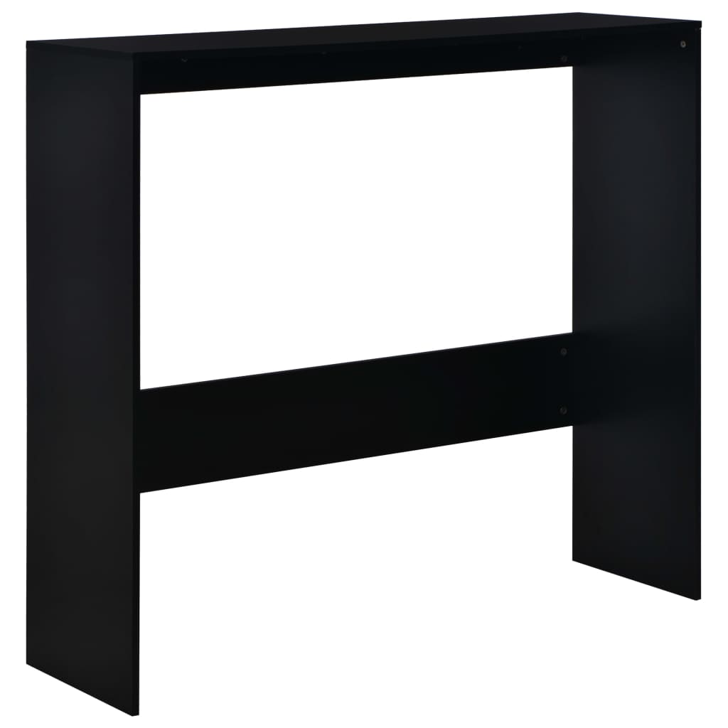Sleek Black Bar Table with Dual Tops 130x40x120 cm
