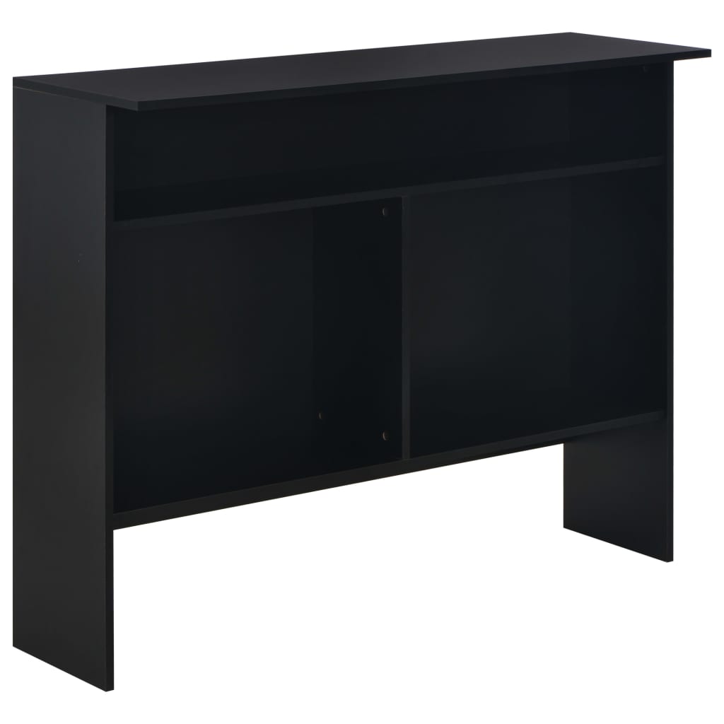 Sleek Black Bar Table with Dual Tops 130x40x120 cm
