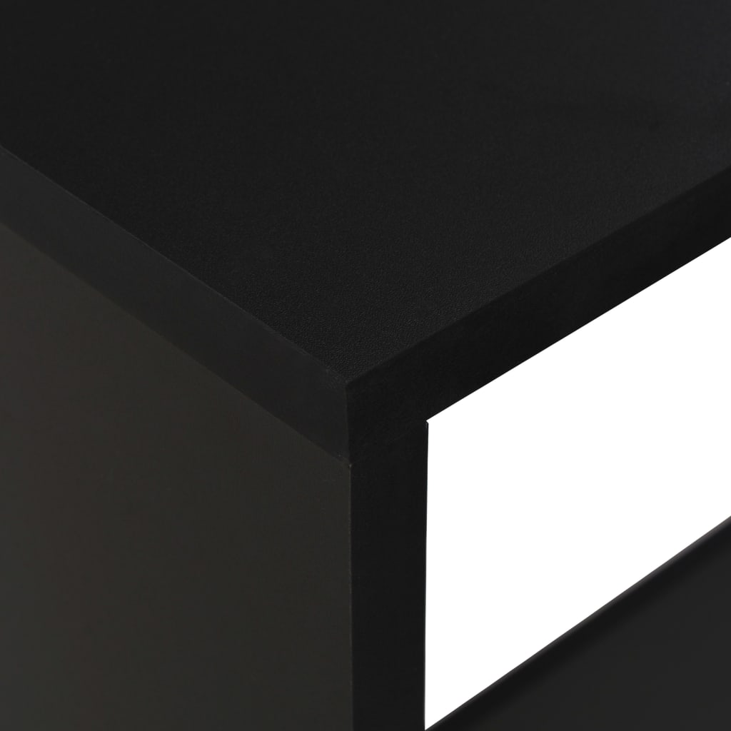 Sleek Black Bar Table with Dual Tops 130x40x120 cm