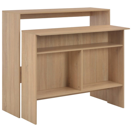 Oak Bar Table with Dual Tops - 130x40x120 cm