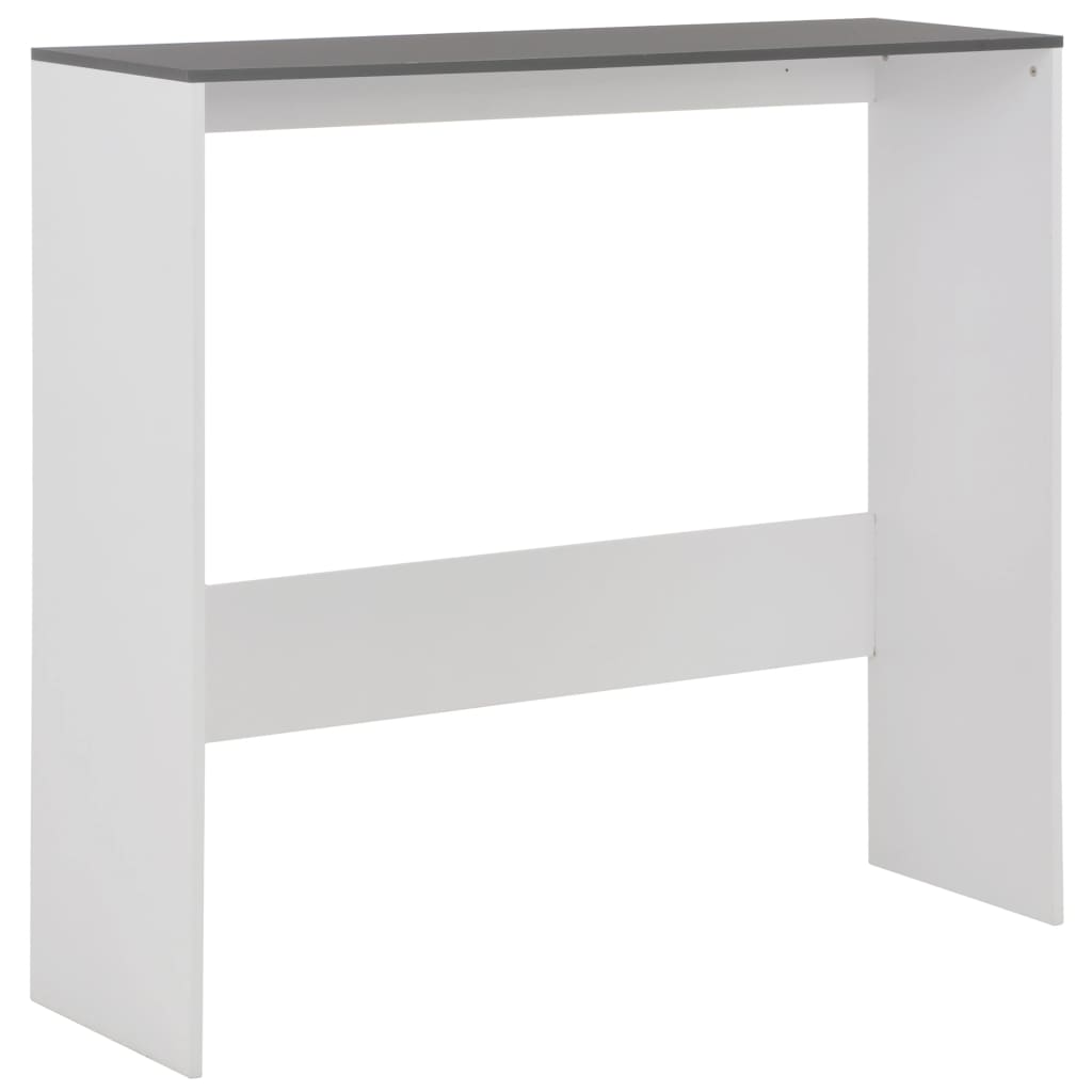 Dual-Top Bar Table 130x40x120 cm - White & Grey Elegance
