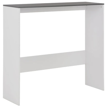 Dual-Top Bar Table 130x40x120 cm - White & Grey Elegance