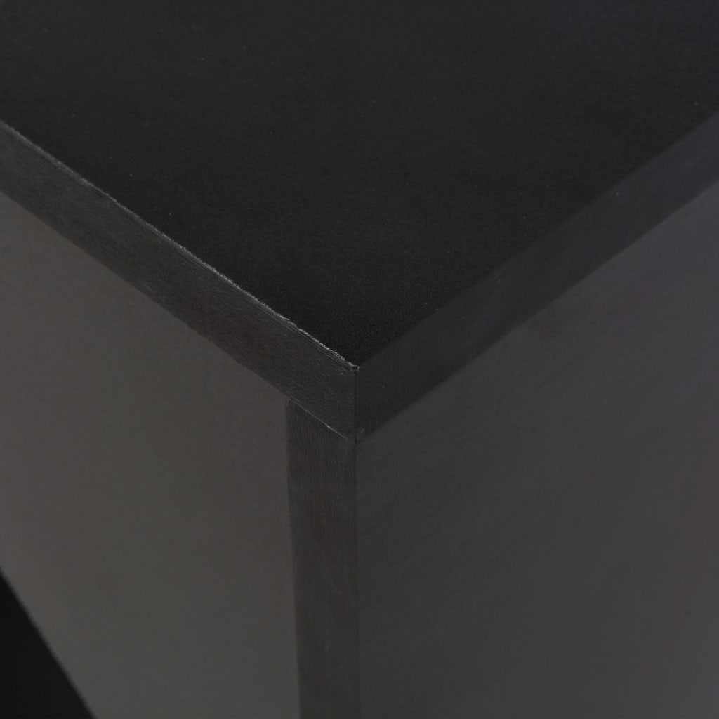 Black Bar Table with Moveable Shelf, 138x39x110 cm