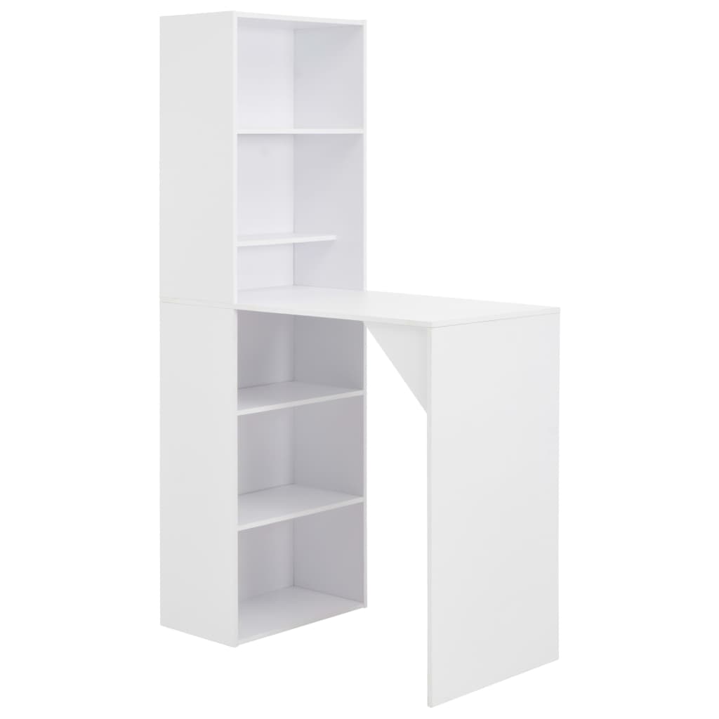 White Bar Table with Cabinet - Modern Design 115x59x200 cm