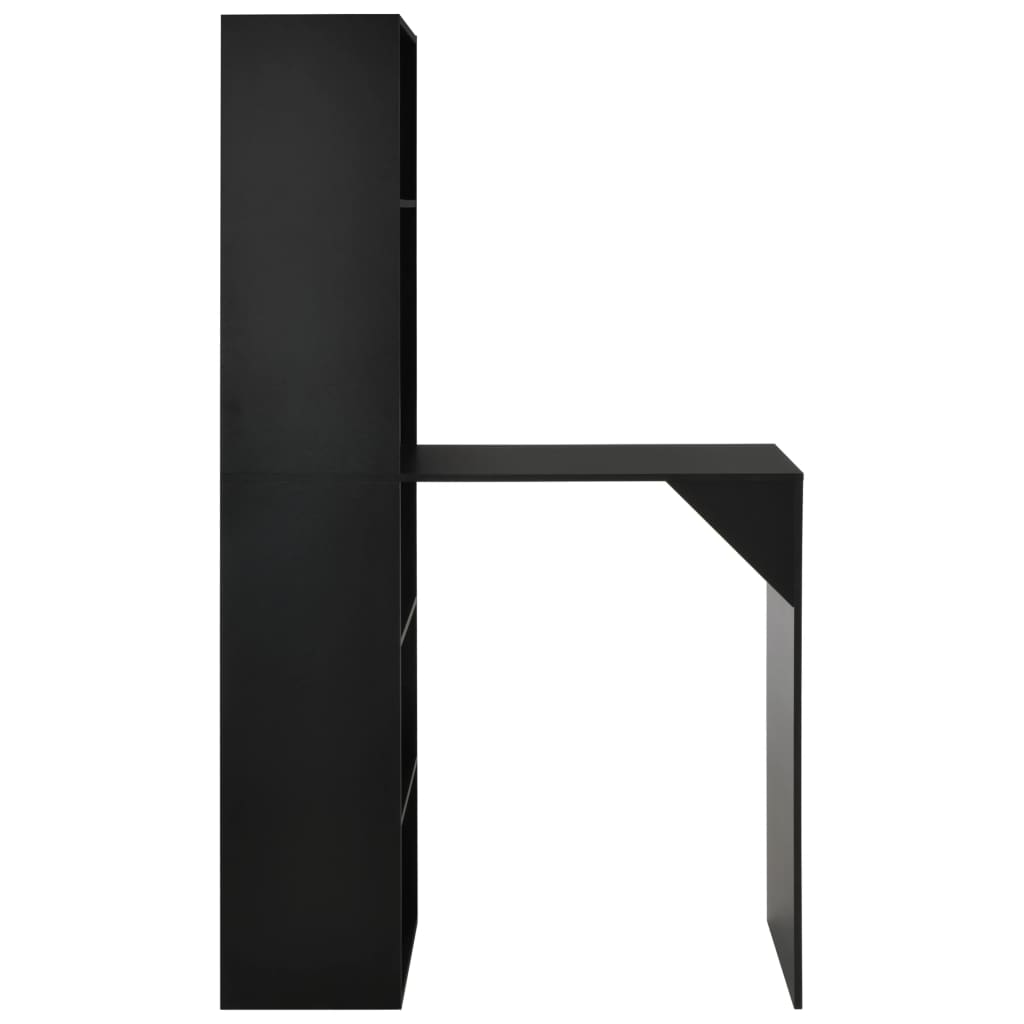 Sleek Black Bar Table with Cabinet - 115x59x200 cm Furniture