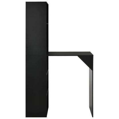Sleek Black Bar Table with Cabinet - 115x59x200 cm Furniture