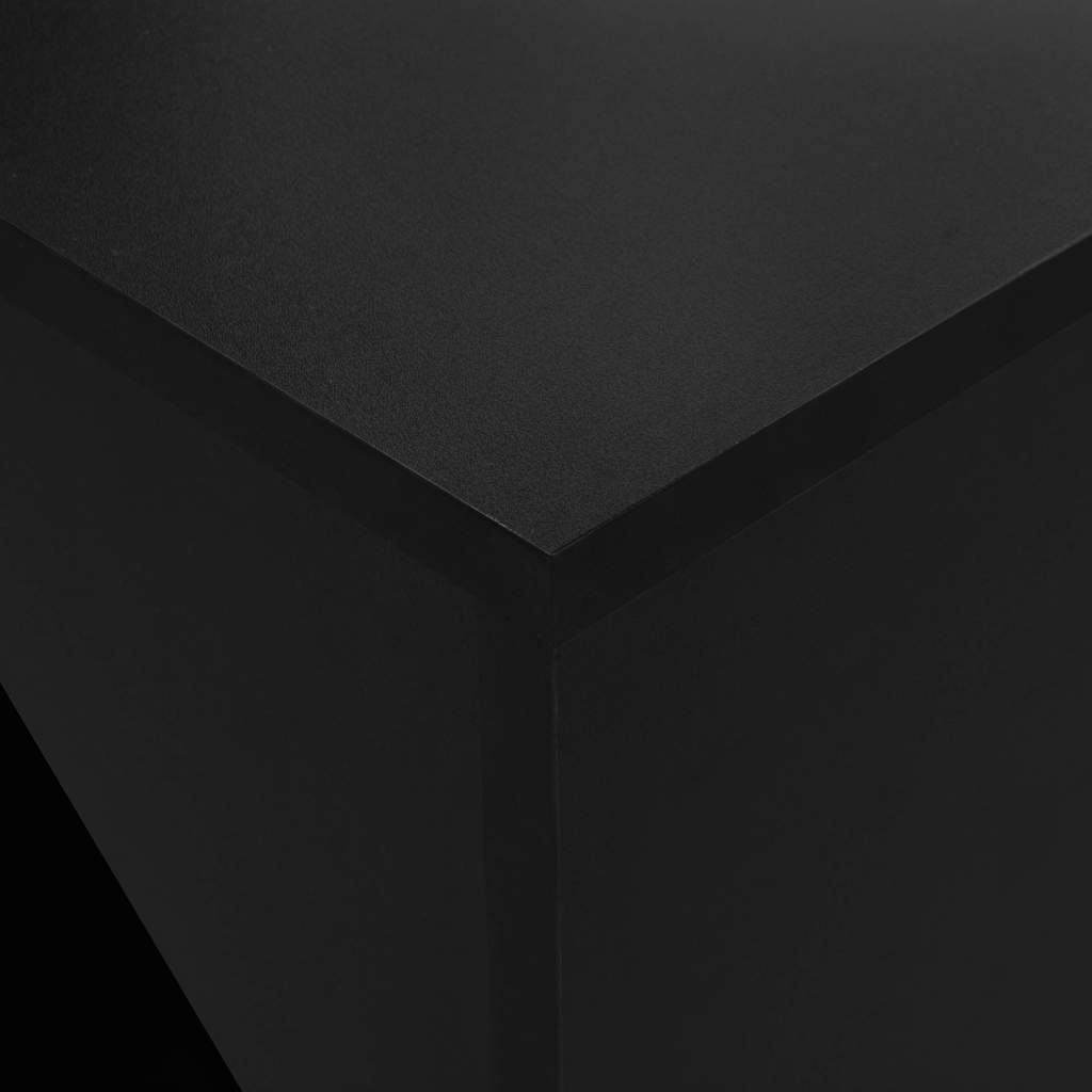 Sleek Black Bar Table with Cabinet - 115x59x200 cm Furniture