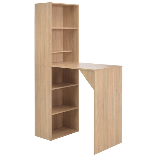 Oak Bar Table with Cabinet 115x59x200 cm - Stylish & Functional