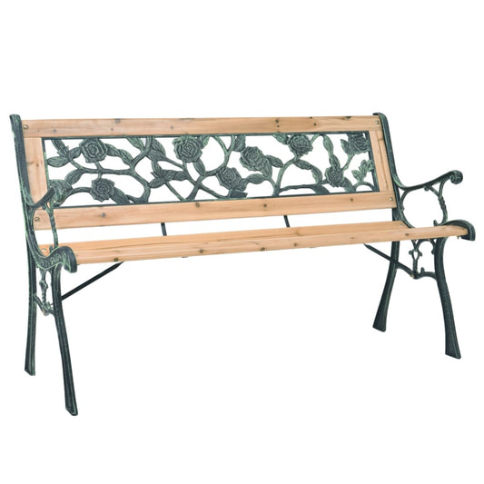 Elegant 122 cm Wooden Garden Bench - Natural Finish