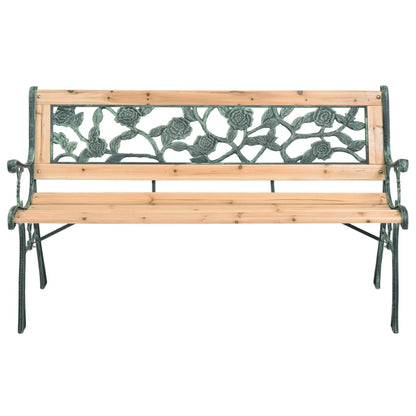 Elegant 122 cm Wooden Garden Bench - Natural Finish