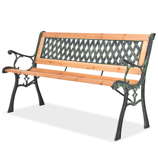 Sturdy 122 cm Wooden Garden Bench - Natural Finish