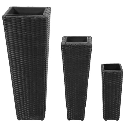 3-Piece Poly Rattan Raised Garden Beds Set - Durable & Stylish