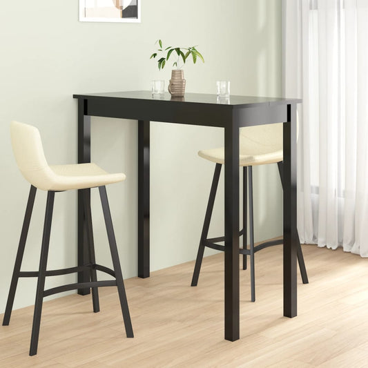 Sleek Black MDF Bar Table, 115x55x107 cm - Modern Design