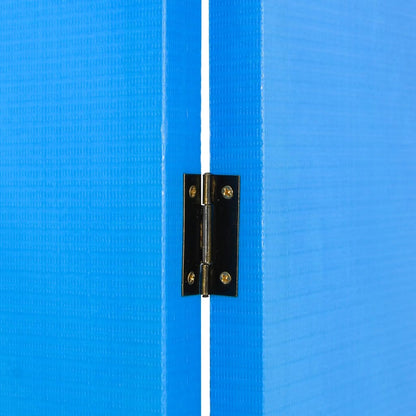 Beach-Themed Folding Room Divider, 160x170 cm, Beige Wood Finish