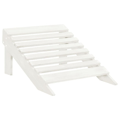 White Wooden Garden Chair with Ottoman - Elegant Outdoor Comfort