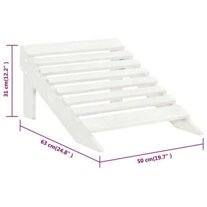 White Wooden Garden Chair with Ottoman - Elegant Outdoor Comfort