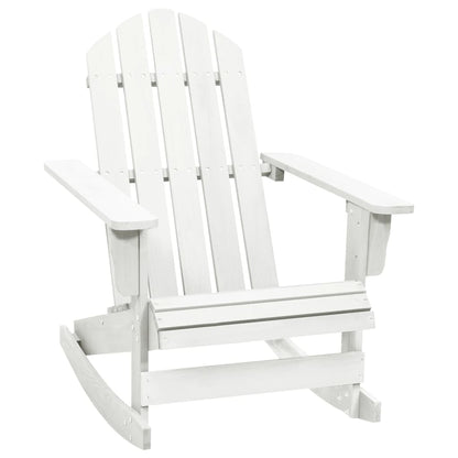 White Wooden Garden Rocking Chair - Perfect for Outdoor Relaxation