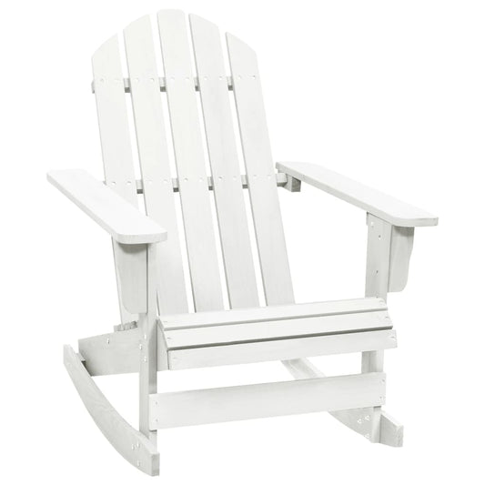 White Wooden Garden Rocking Chair - Perfect for Outdoor Relaxation