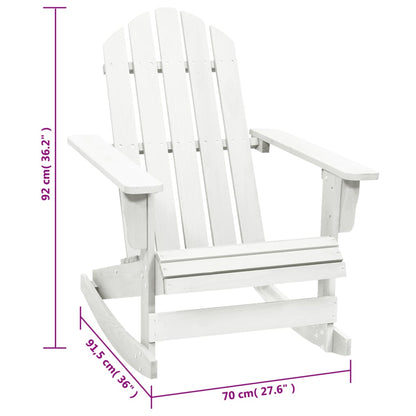 White Wooden Garden Rocking Chair - Perfect for Outdoor Relaxation