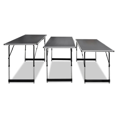 Foldable Adjustable Pasting Table Set - 3 pcs, Sturdy, White