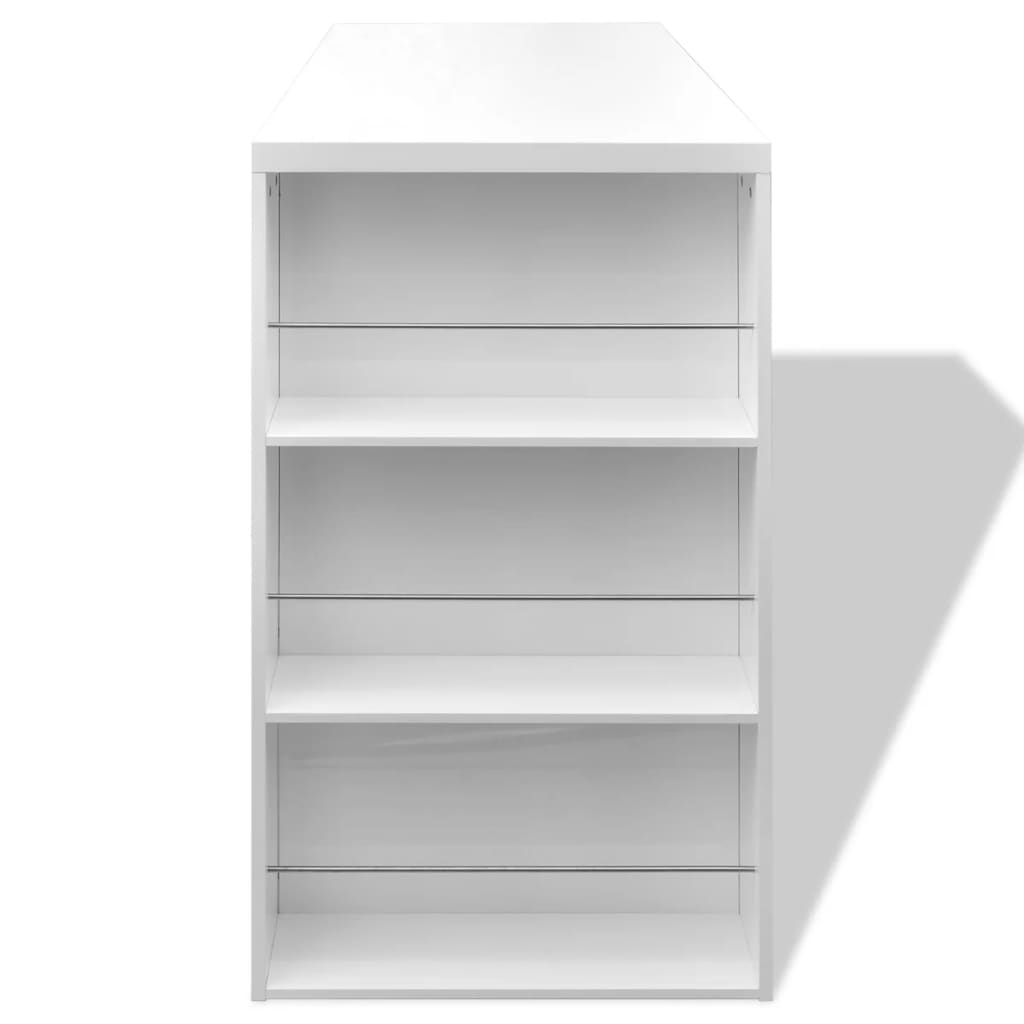 High Gloss White MDF Bar Table with Wine Rack