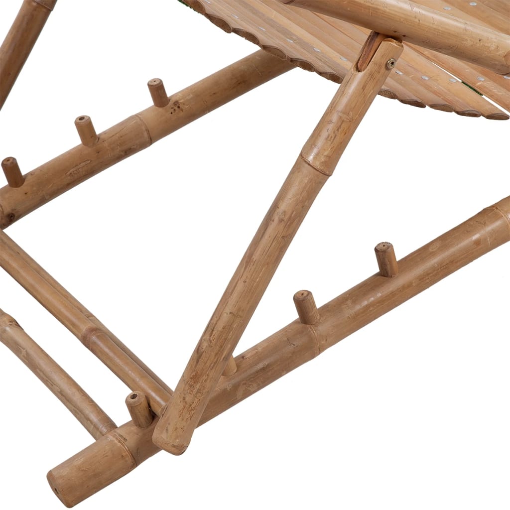 Bamboo Outdoor Deck Chair with Footrest - Natural Comfort