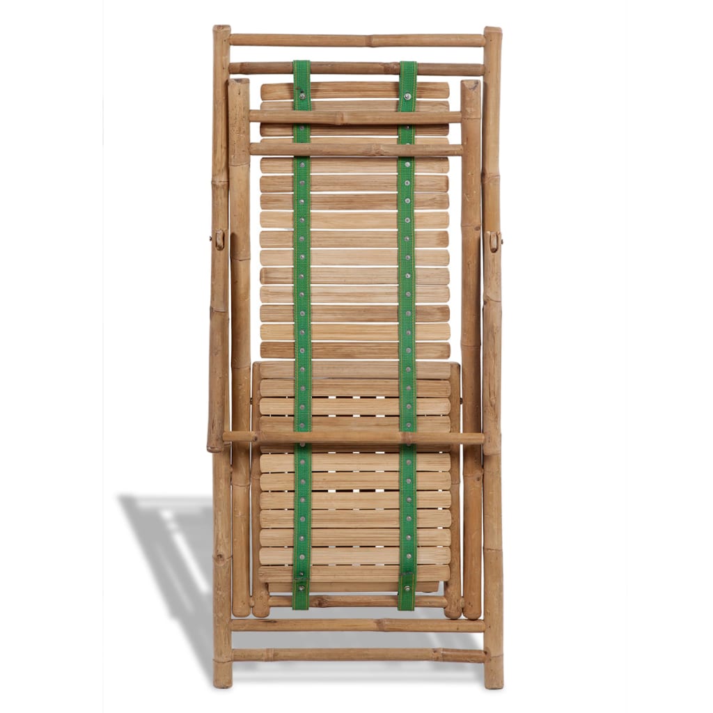 Bamboo Outdoor Deck Chair with Footrest - Natural Comfort