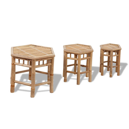 Eco-Friendly Bamboo Garden Stools - 3 Piece Set for Your Outdoor Oasis