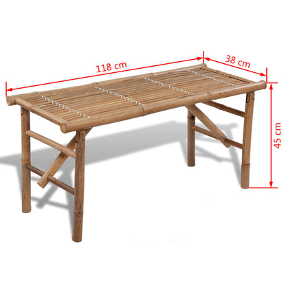Bamboo Folding Garden Bench 118 cm - Compact & Eco-Friendly Seating