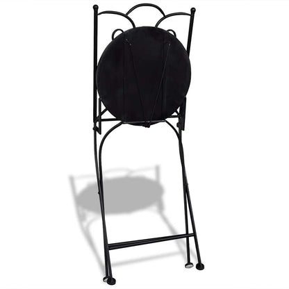 Ceramic Blue & White Folding Bistro Chairs Set of 2 - Stylish & Durable