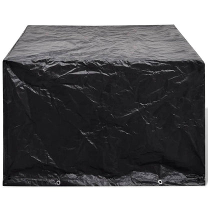 Outdoor Black Cover for 4-Person Poly Rattan Set, 113x113cm, 8 Eyelets