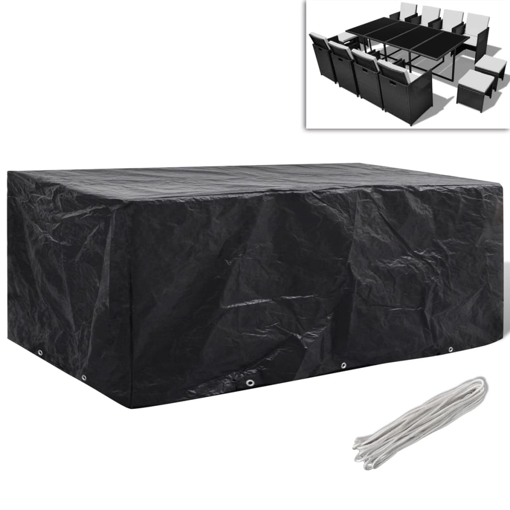 Waterproof Cover for 8-Person Rattan Set, 10 Eyelets, 229x113cm