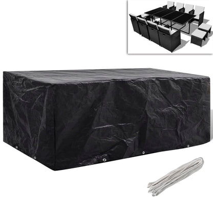 Waterproof Cover for 8-Person Rattan Set, 10 Eyelets, 229x113cm