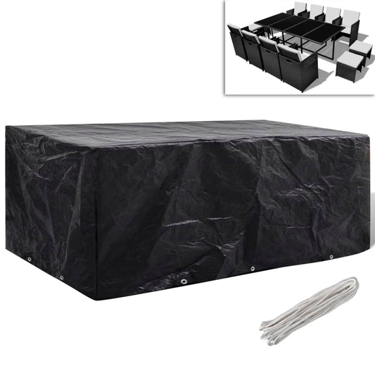 Waterproof Cover for 8-Person Rattan Set, 10 Eyelets, 229x113cm