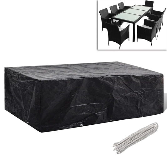 Durable Poly Rattan Garden Furniture Cover for 8-Person Set, 300x140cm