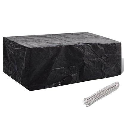 Durable Black Garden Furniture Cover, 8 Eyelets, 200x160x70 cm