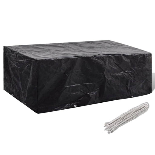 Durable Black Garden Furniture Cover, 8 Eyelets, 200x160x70 cm