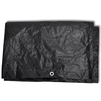 Durable Black Garden Furniture Cover, 8 Eyelets, 200x160x70 cm
