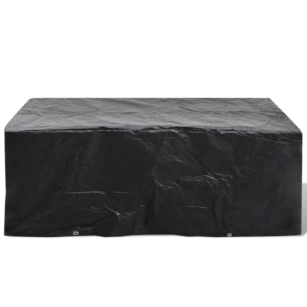 Durable Black Garden Furniture Cover, 8 Eyelets, 200x160x70 cm