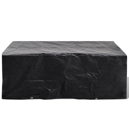 Durable Black Garden Furniture Cover, 8 Eyelets, 200x160x70 cm