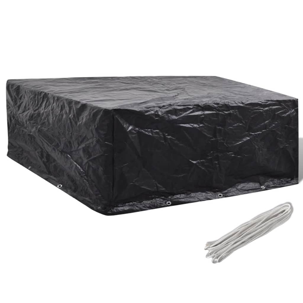 Waterproof Garden Furniture Cover, 10 Eyelets, 260x260cm, Black