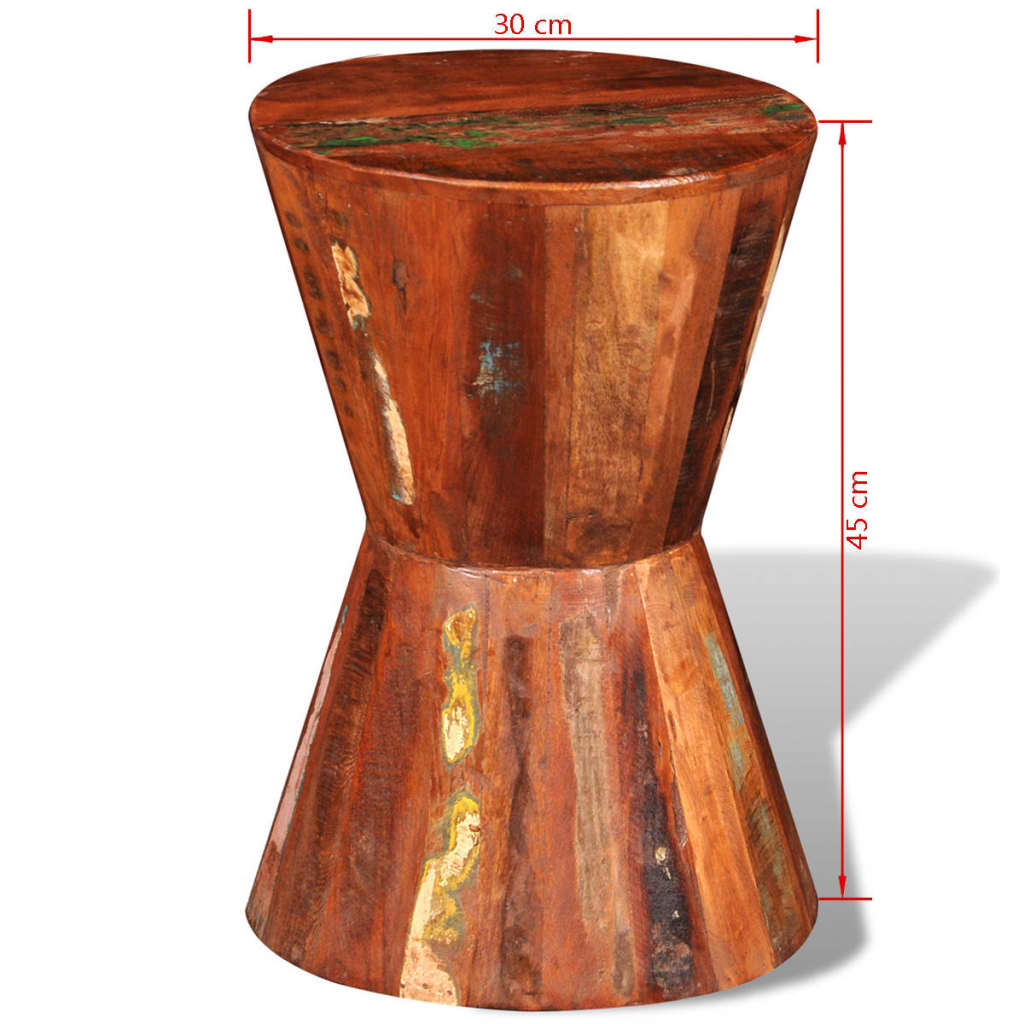 Eco-Friendly Solid Reclaimed Wood Stool - Rustic Charm