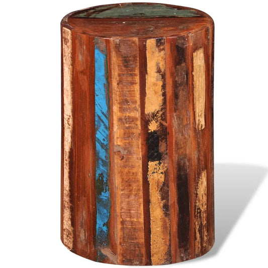 Eco-Friendly Stool in Solid Reclaimed Wood - Rustic Charm