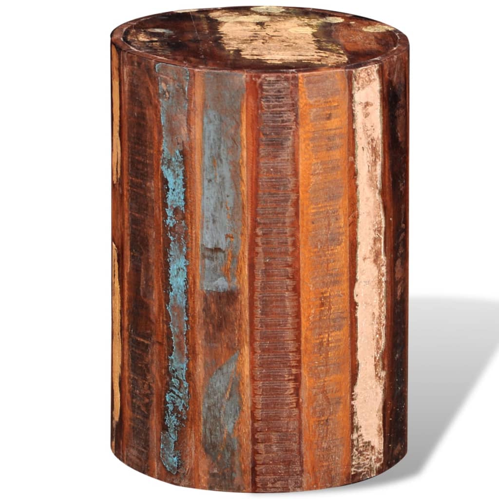 Eco-Friendly Stool in Solid Reclaimed Wood - Rustic Charm