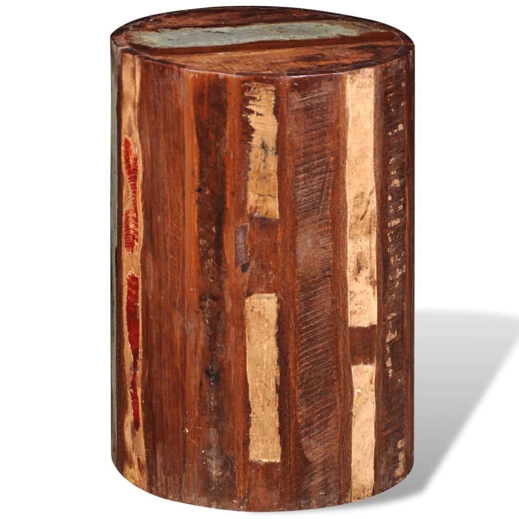 Eco-Friendly Stool in Solid Reclaimed Wood - Rustic Charm