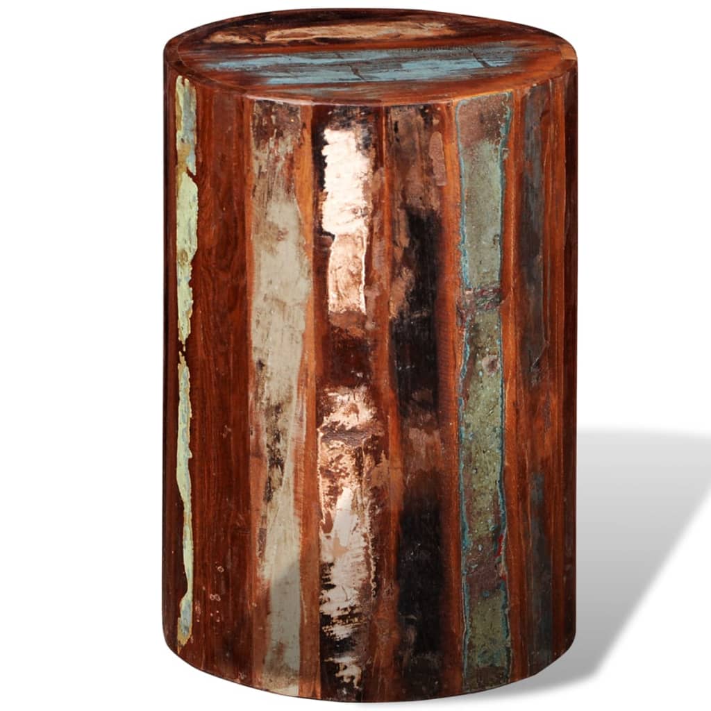 Eco-Friendly Stool in Solid Reclaimed Wood - Rustic Charm