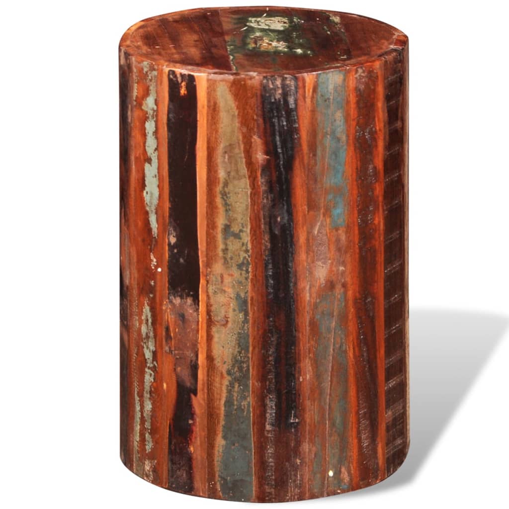 Eco-Friendly Stool in Solid Reclaimed Wood - Rustic Charm