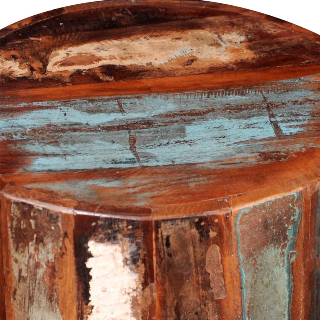 Eco-Friendly Stool in Solid Reclaimed Wood - Rustic Charm