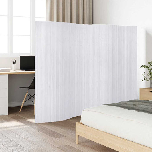 Elegant White Bamboo Room Divider 250x165 cm - Natural Privacy